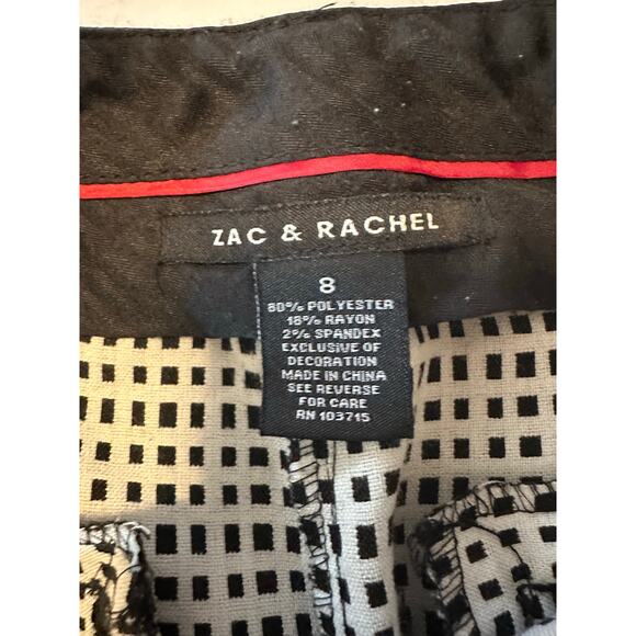 Zac & Rachel Black & White Plaid Dress Pants Career Womens Size 8 - Picture 5 of 7